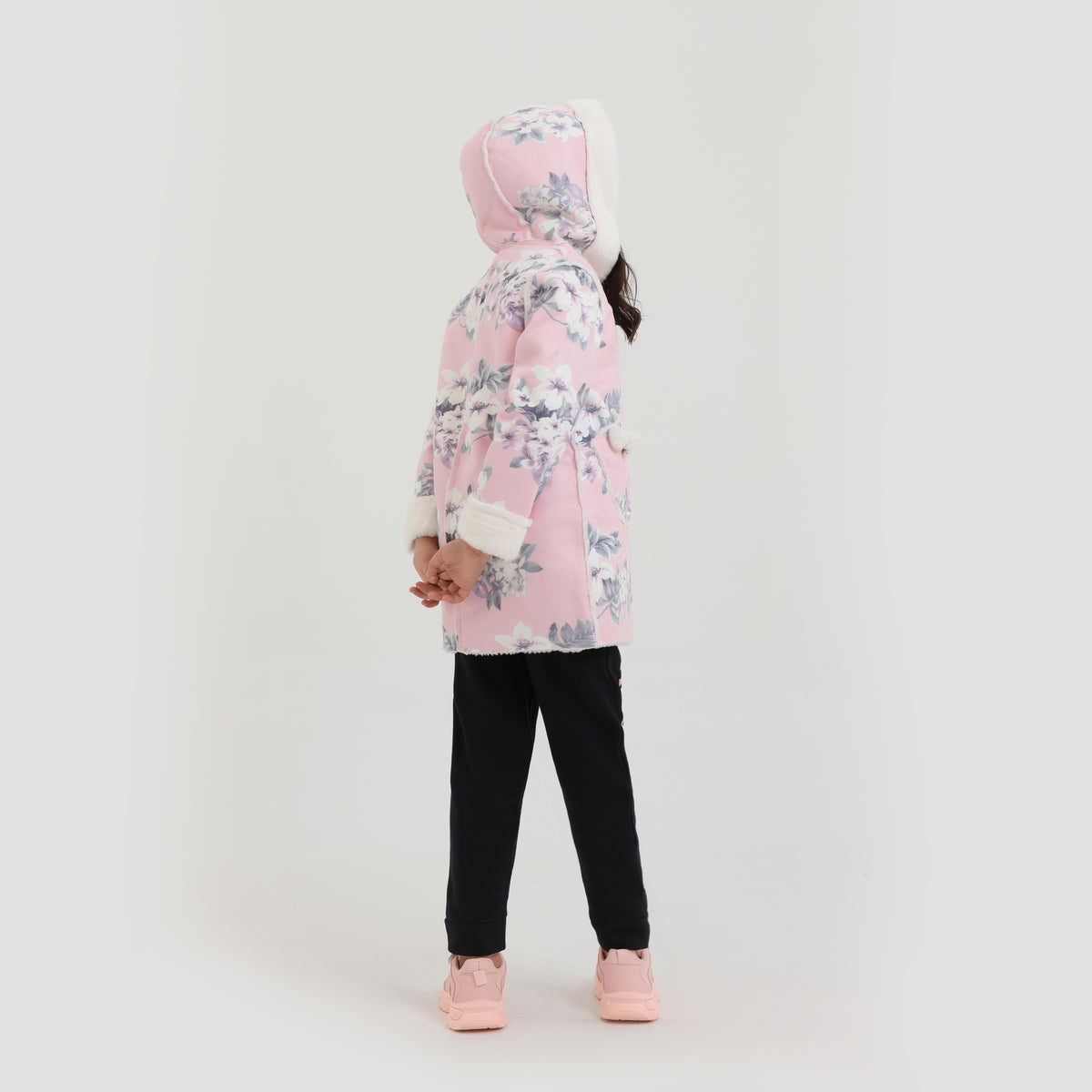 Girls Premium Quality All-Over Printed Rexine Leather Fur Lined Jacket