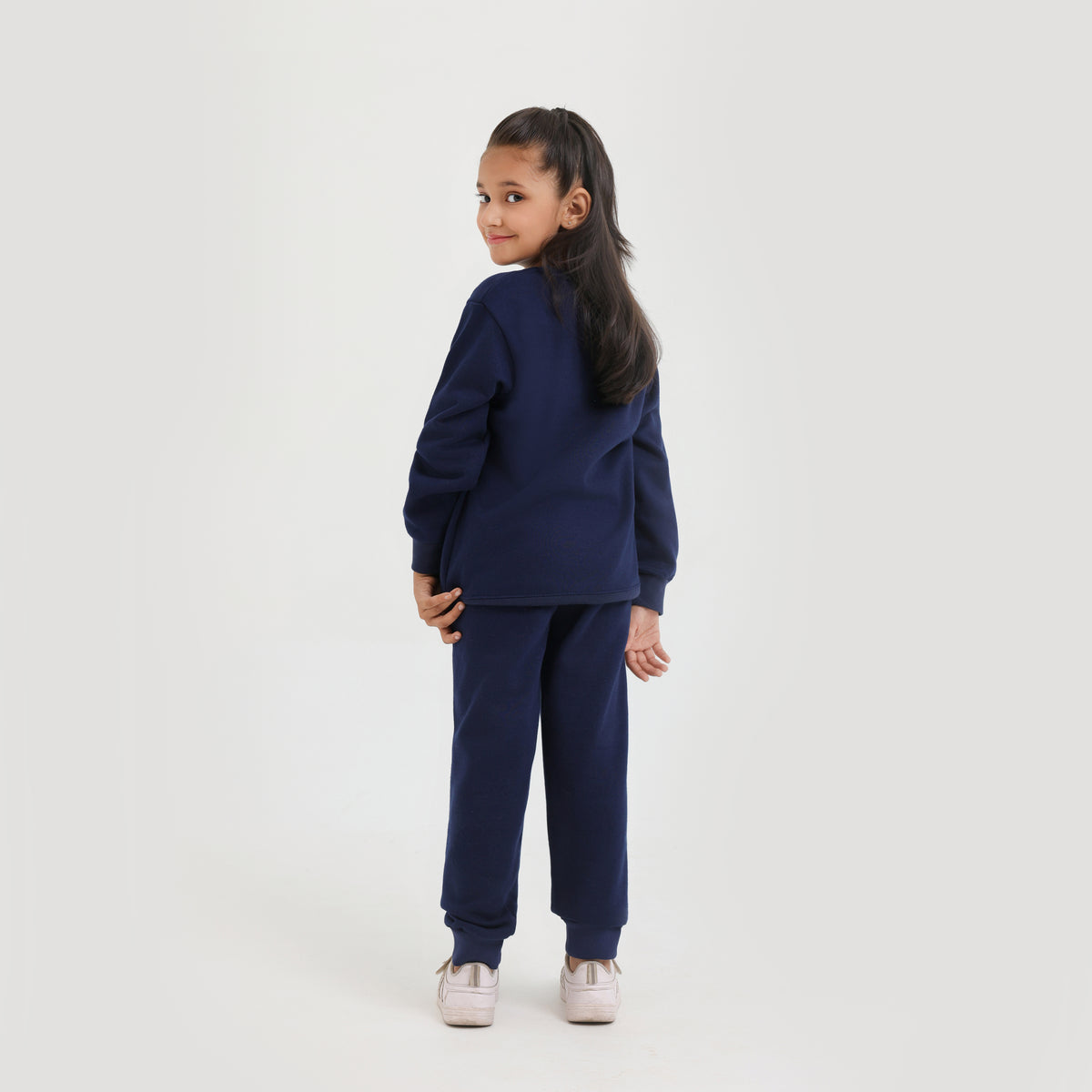 Girls Premium Quality Printed Fleece Navy Suit