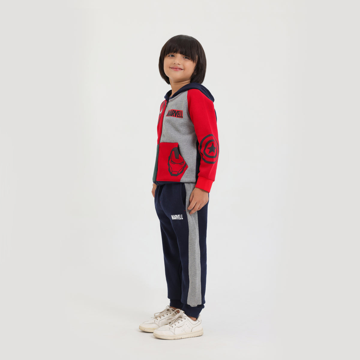 Premium Quality Soft Cotton Graphic Fleece Zipper Hoodie Suit For Kids