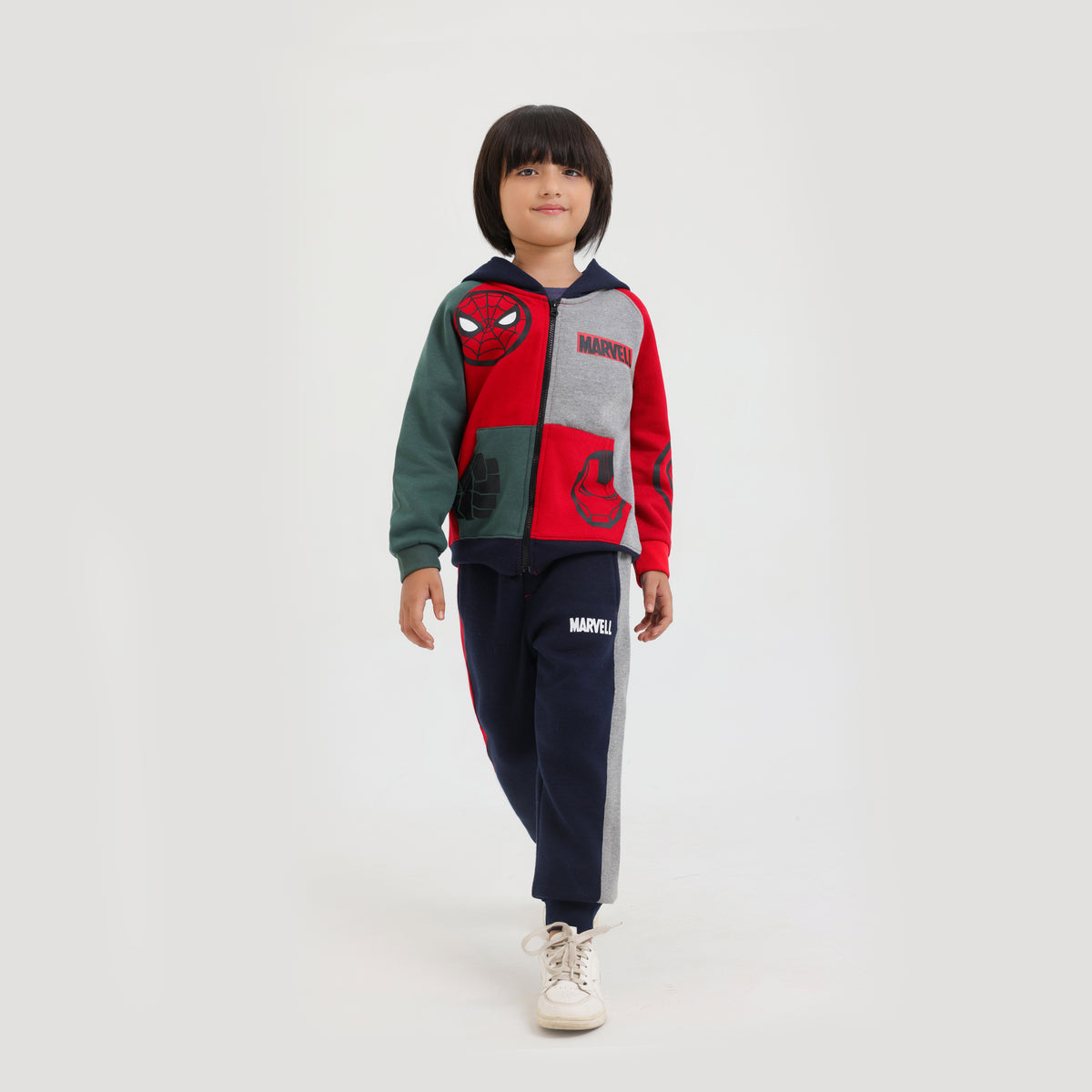 Premium Quality Soft Cotton Graphic Fleece Zipper Hoodie Suit For Kids