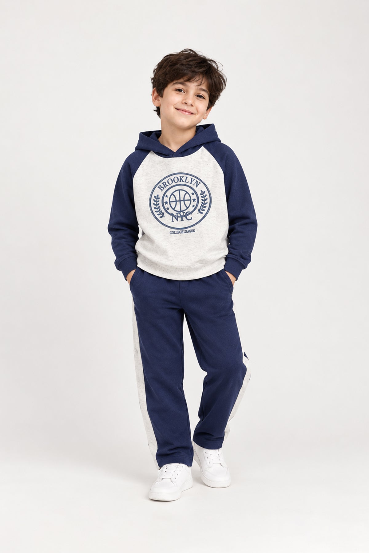 Premium Quality "Brooklyn" Printed fleece Hoodie Suit for Kids
