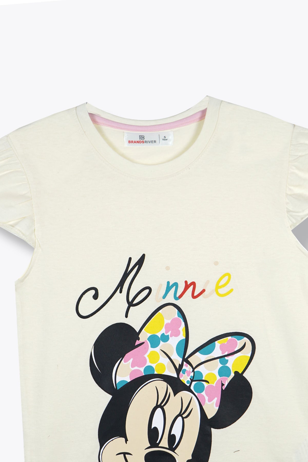 Premium Quality &quot;Minnie Mouse&quot; Printed Girls Summer Suit with Maroon Trousers