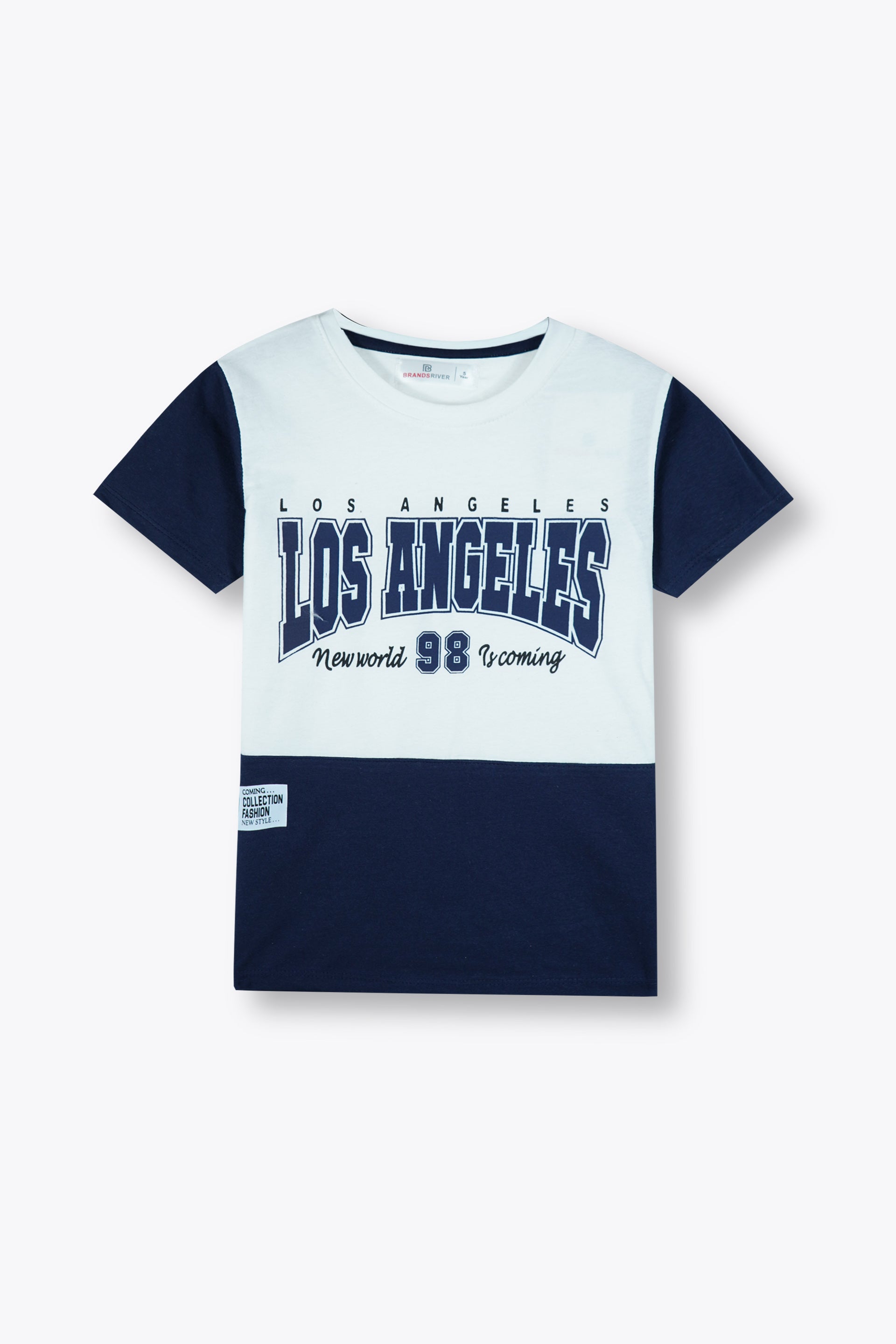Premium Quality "Los Angeles" Printed Boys Summer Suit with Navy Blue Shorts