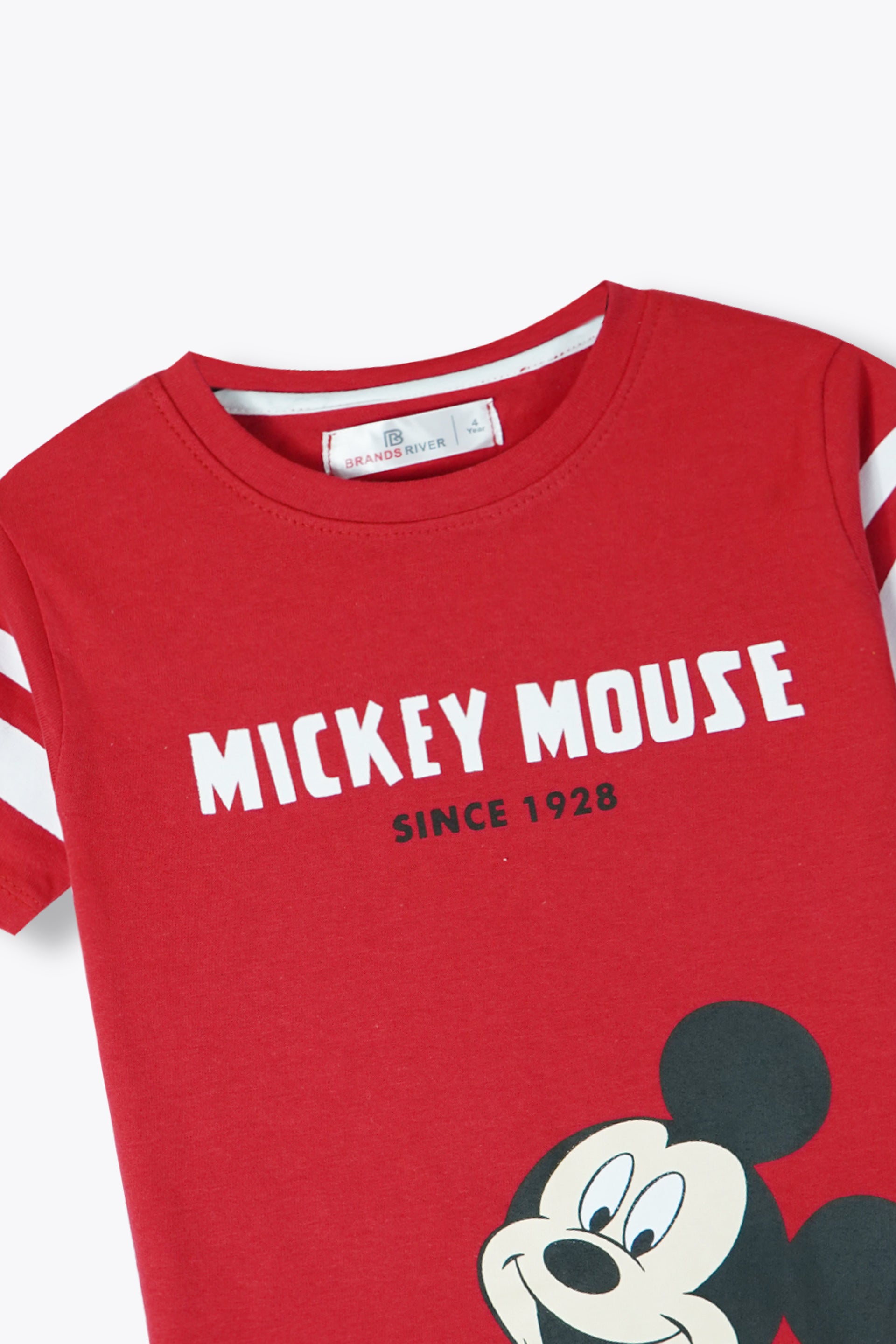 Mickey Mouse Printed Red Summer Suit For Boys