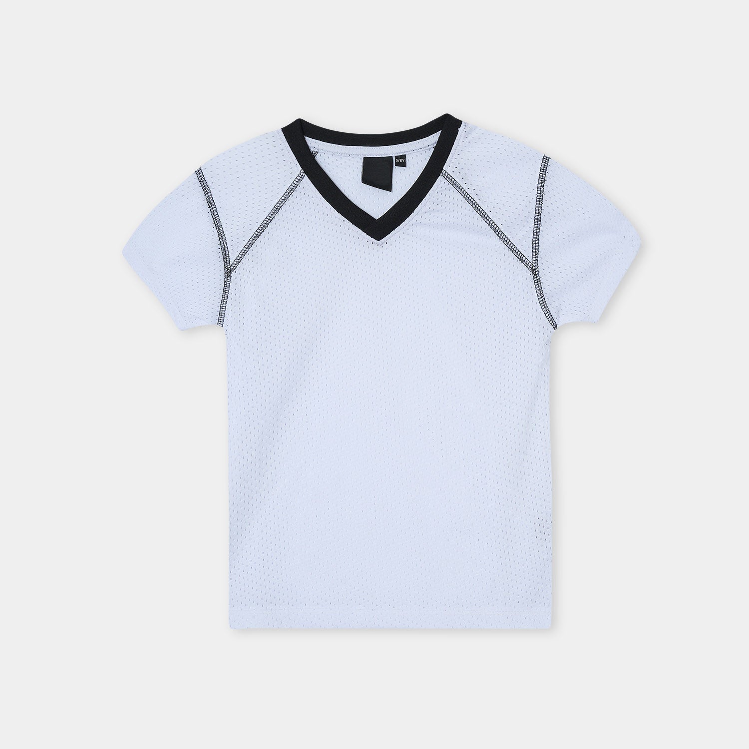 Boys Premium Quality White V-Neck Mesh with Bermuda Shorts