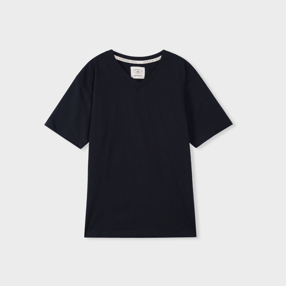 Premium Quality Cotton Plain Black V-Neck T-shirt For Men