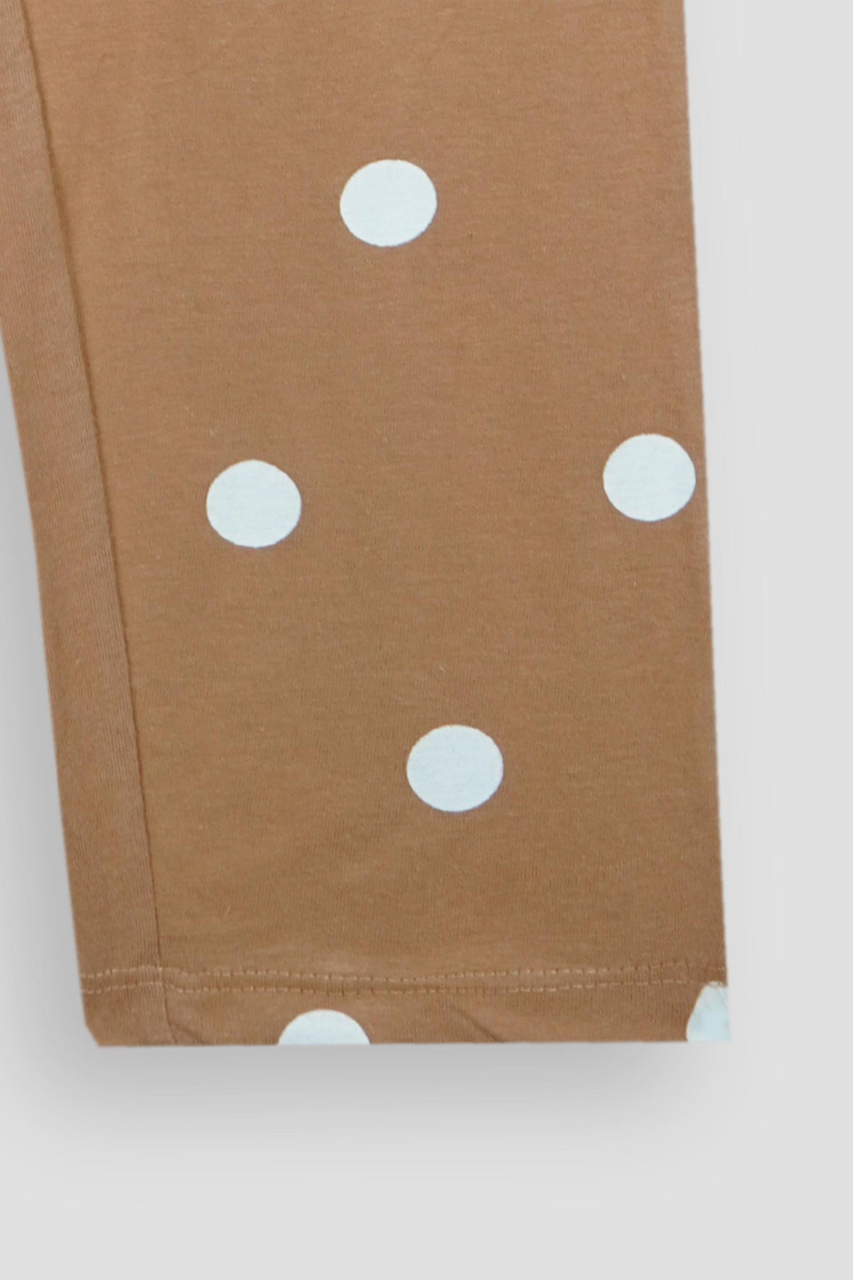 Premium Quality &quot;CARE TO ENJOY&quot; Printed Girls Suit With Polka Dot Trousers