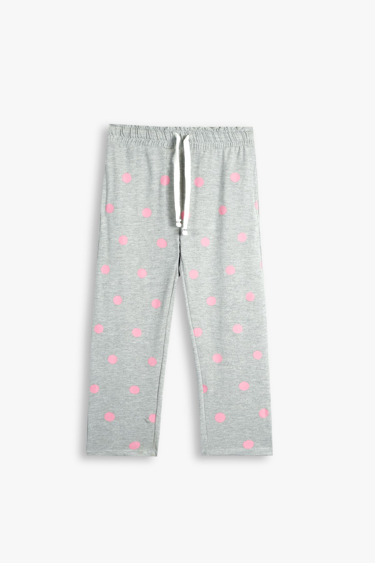 Premium Quailty &quot;Girls Power&quot; Printed Full Sleeves  Grey Summer suit with Polka dot Trouser