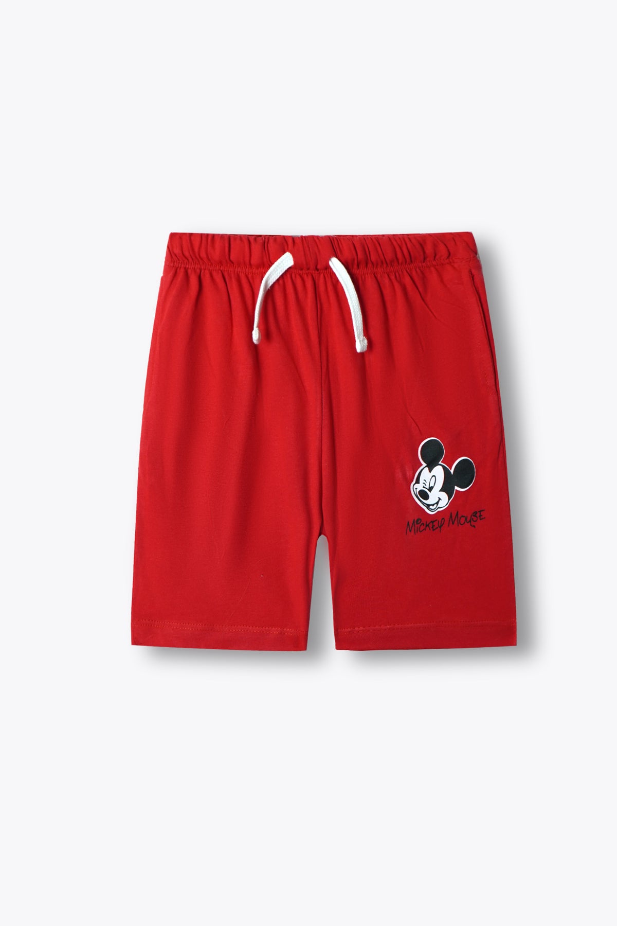 &quot;Mickey Mouse&quot; Graphic Printed Boys Summer Suit with Red Shorts
