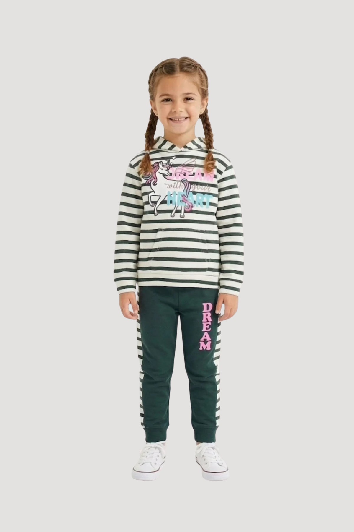 Premium Quality "Girl" Printed Fleece Zipper Hoodiesuit For Girls
