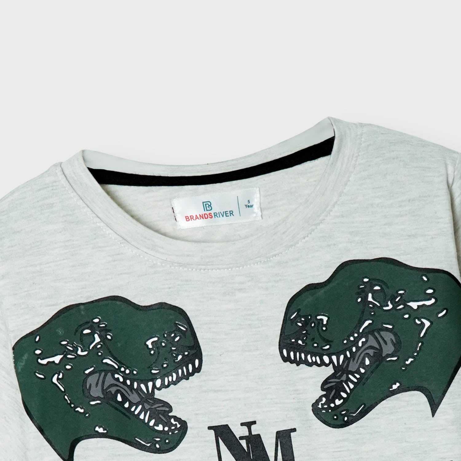 Boys "T-REX" Printed White Dino Summersuit