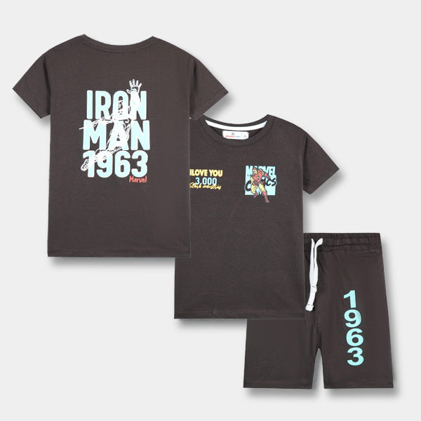 Premium Quality &quot;Iron Man&quot; Printed Boys Summer Suit