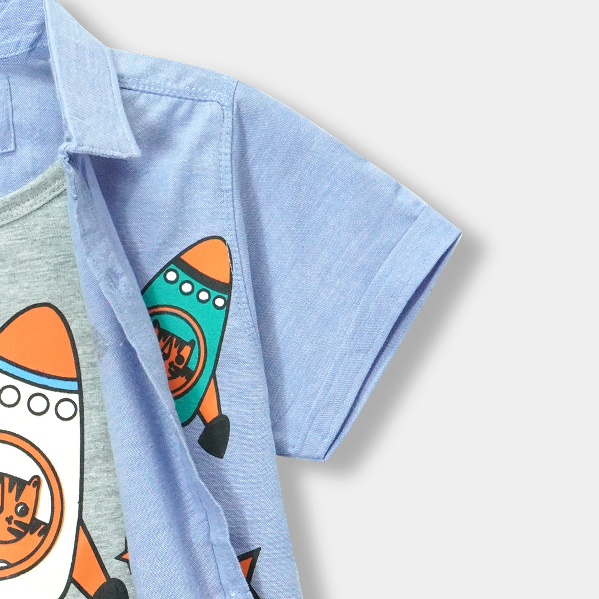 Premium Quality &quot;Space Shuttle&quot; printed Twofer Shirt for Boys