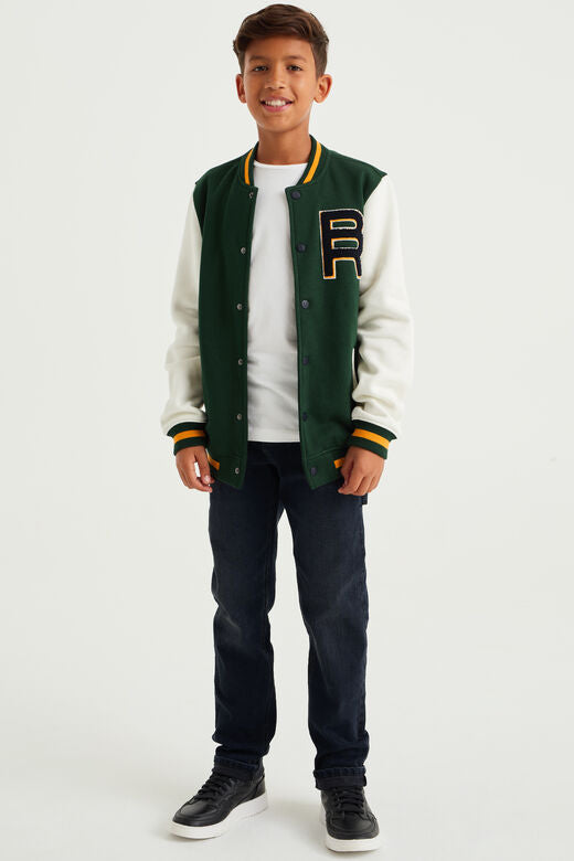 Kids Base Ball Embroidered Fleece Jacket  (R)