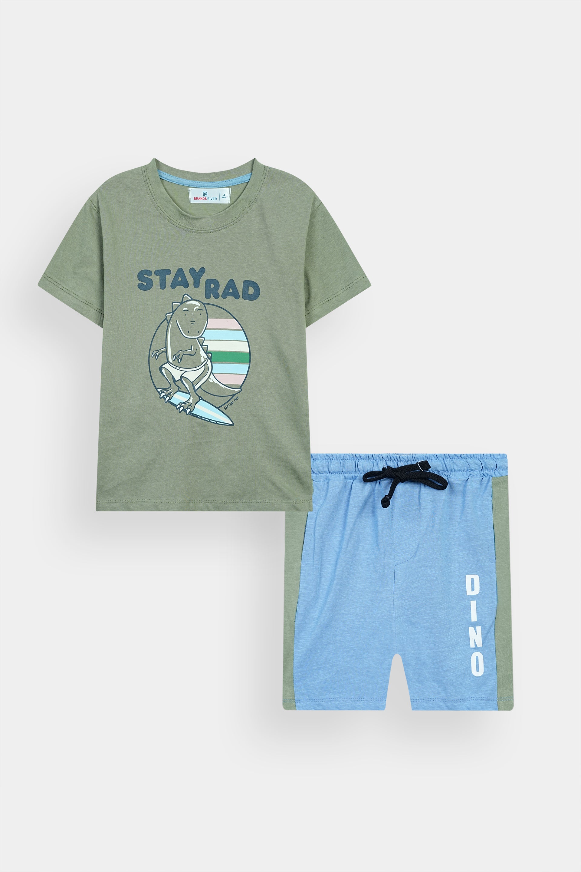 Premium Quality "Big Dino" Printed Summer Suit For Boys
