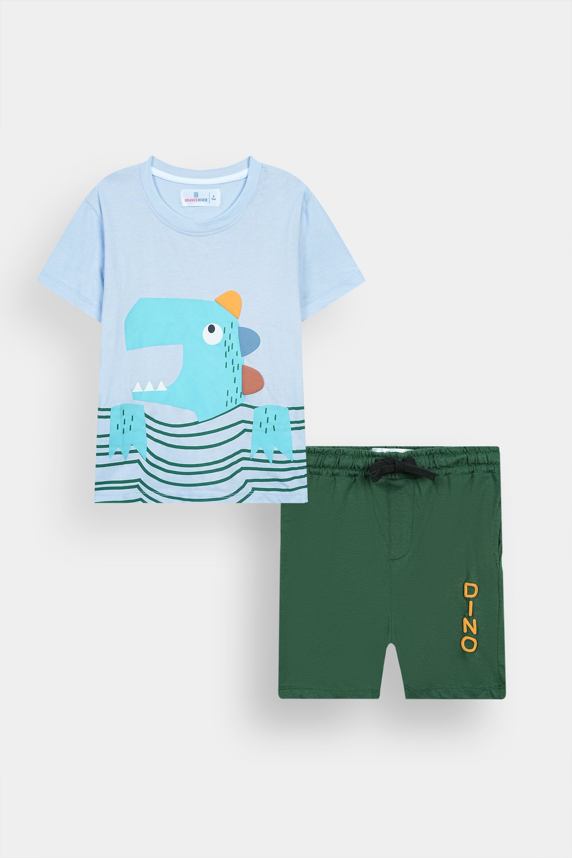 Premium Quality "Dino" Printed Summer Suit For Boys