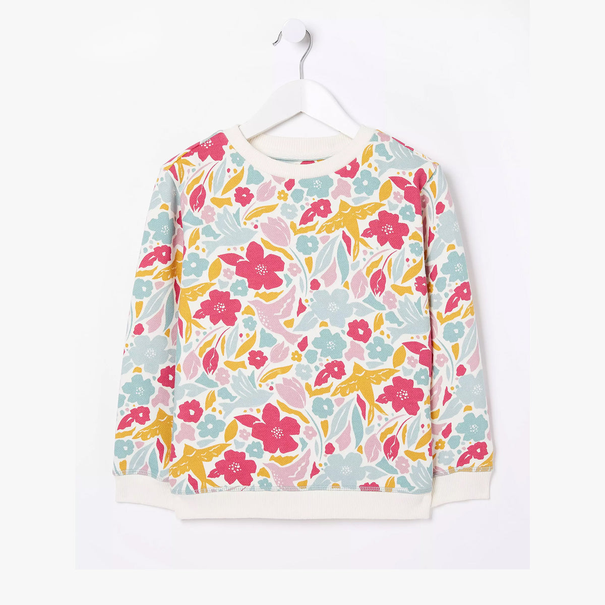 Girls All-Over Printed Soft Fleece Sweatshirt Minor Fault