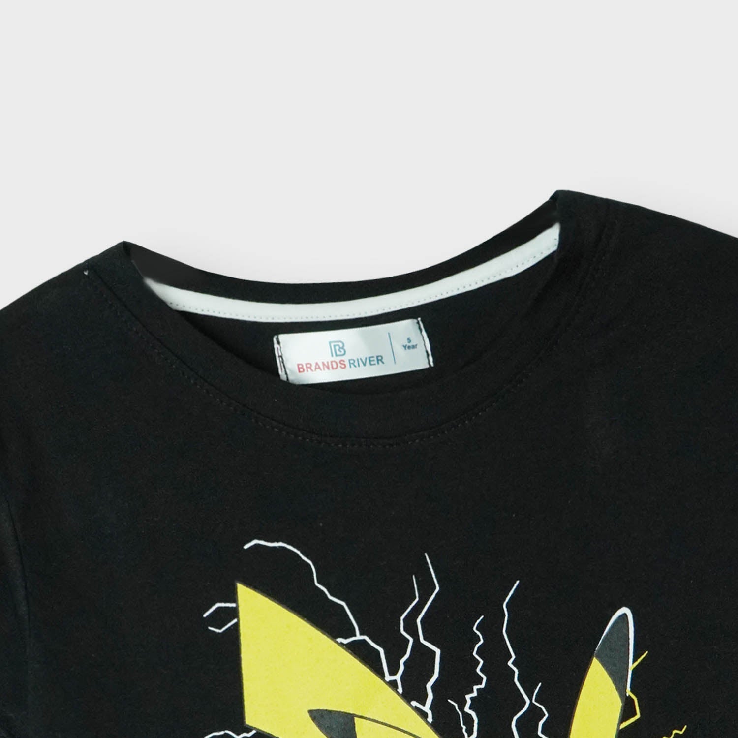 Boys Premium Quality "Pikachu" Printed Black Summersuit