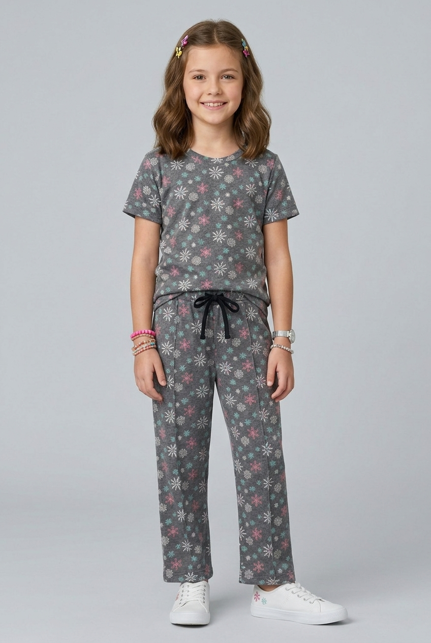 Girls Premium Quality All-Over Printed Summer Suit