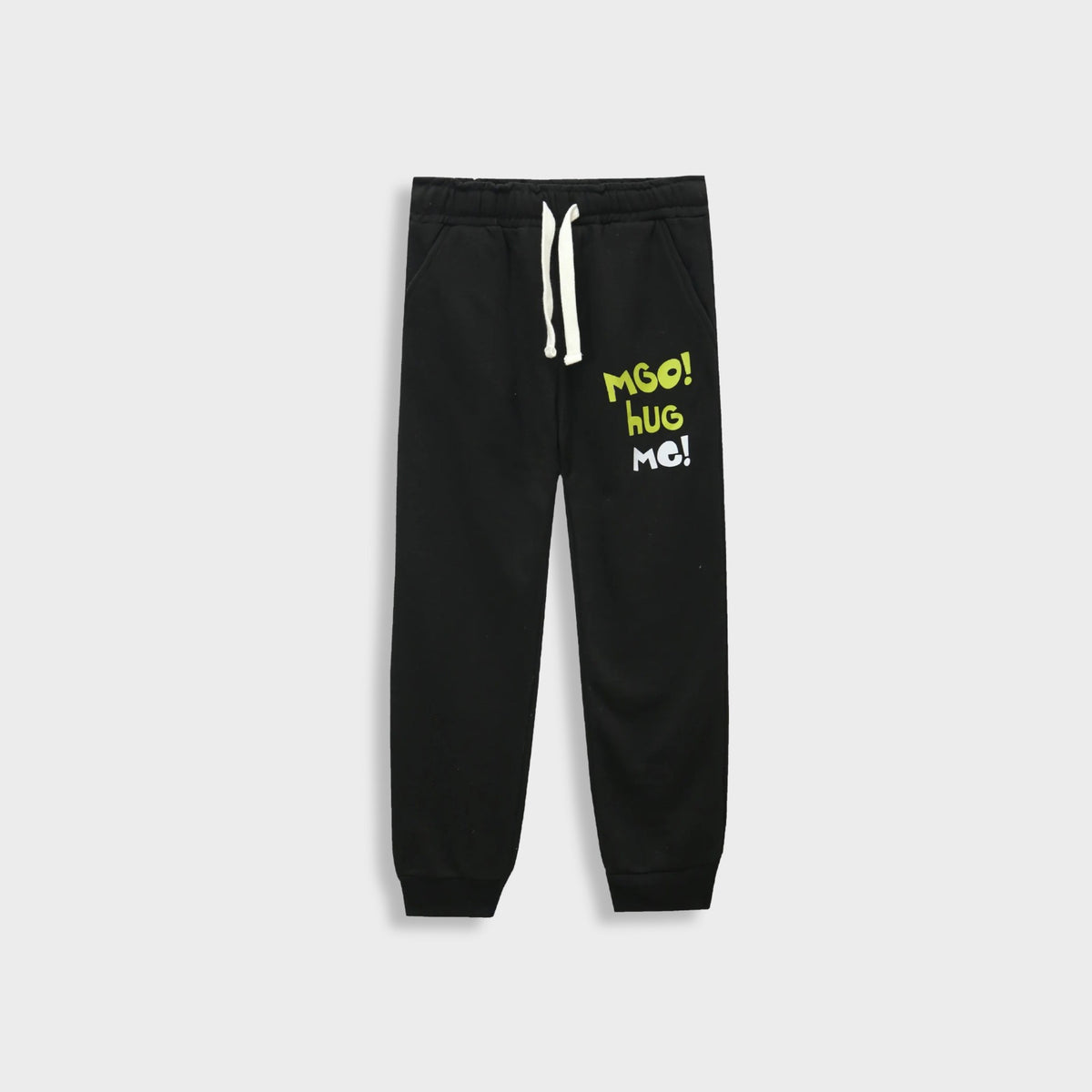 Kids Premium Quality Printed Fleece Black Trouser