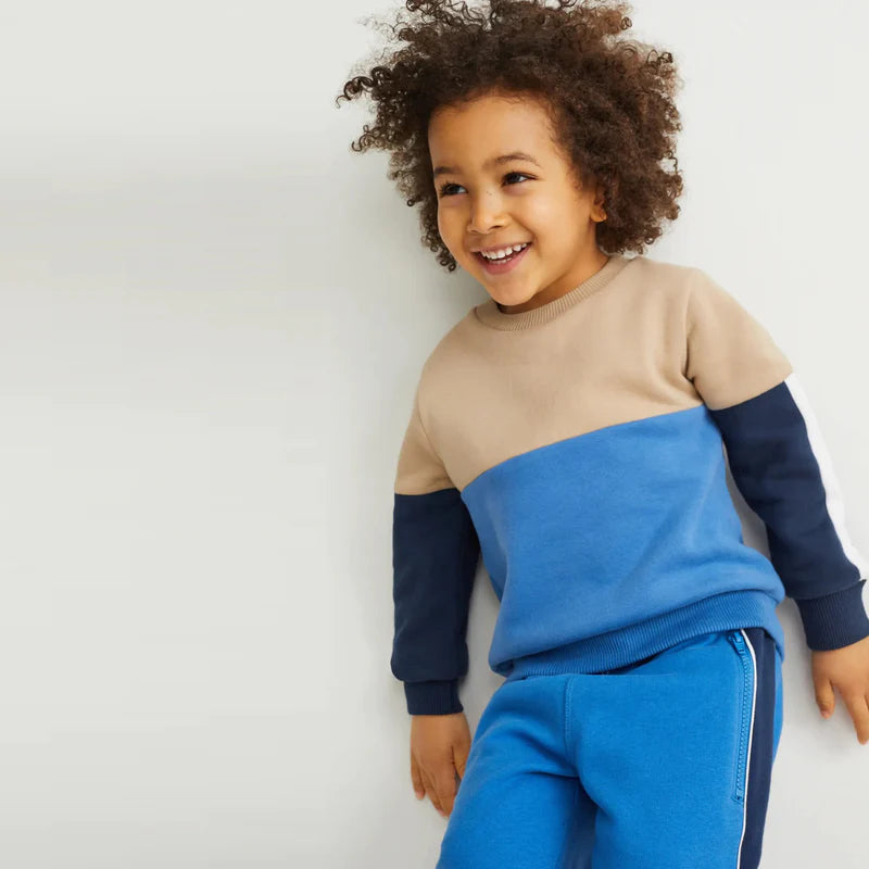 Kids Contrast Panel Fleece Sweatshirt Minor Fault