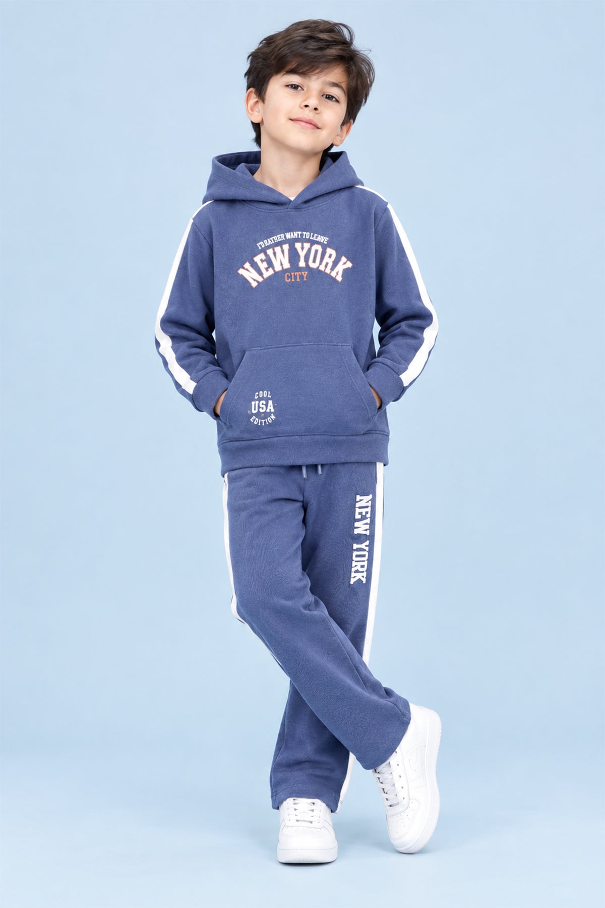 Premium Quality "New York" Printed fleece Hoodie Suit for Kids