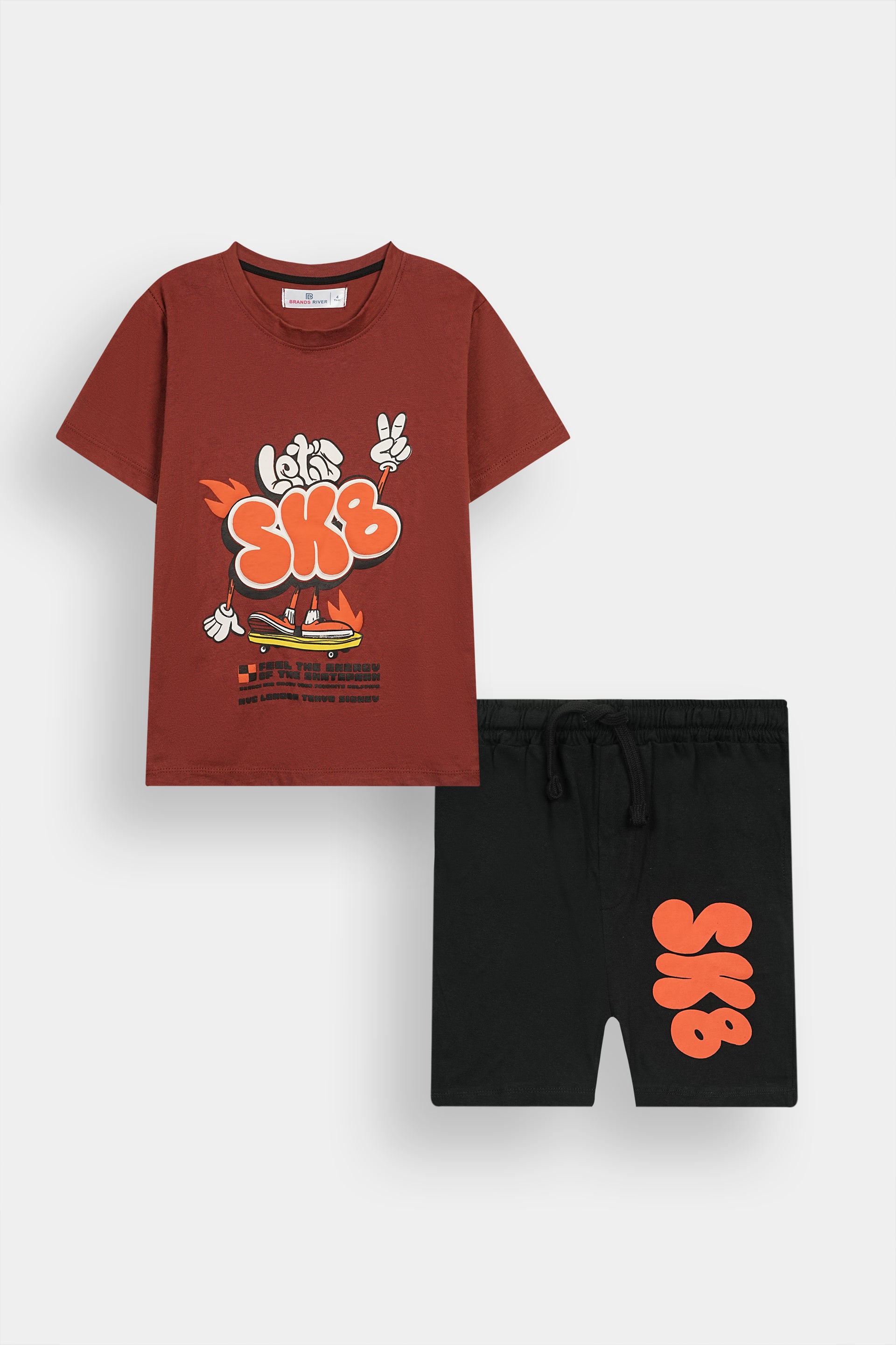 Premium Quality "SKB" Printed Summer Suit For Boys