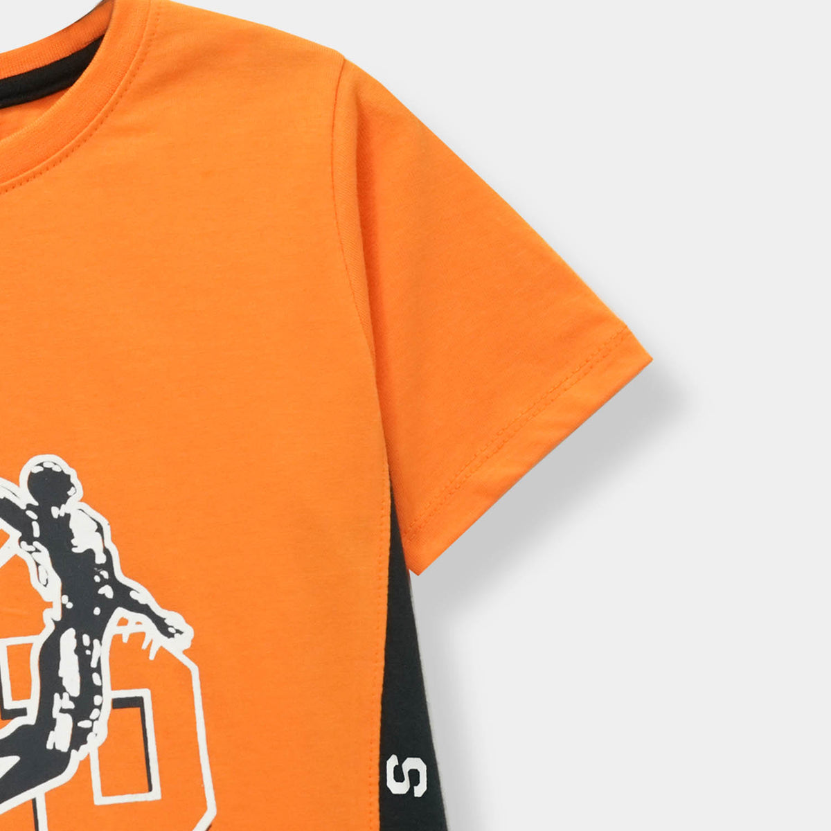 Boys Cut &amp; Sew &quot;Basketball&quot; Printed Orange Summer Suit