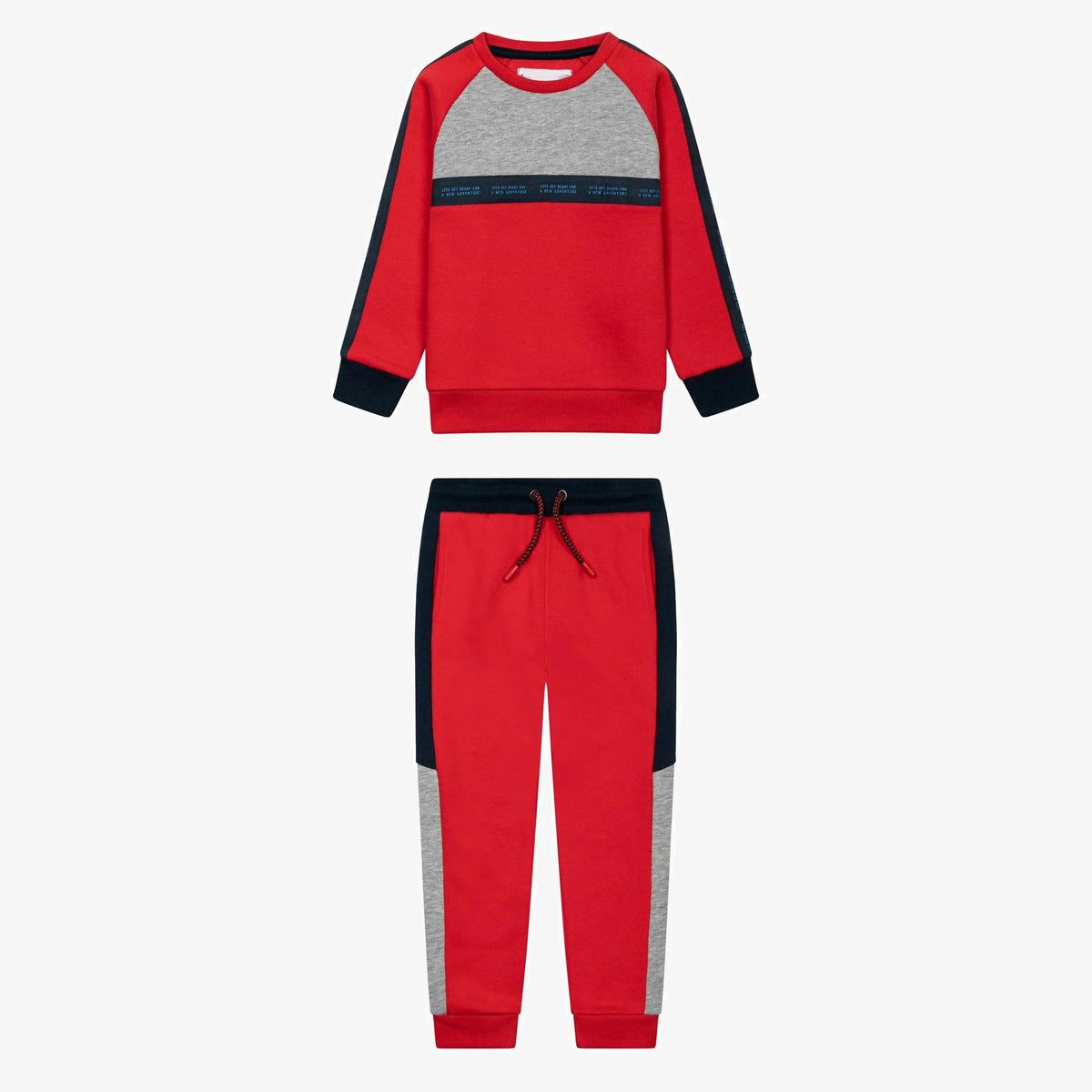 Premium Quality Canvas Printed Red Fleece TrackSuit For Kids