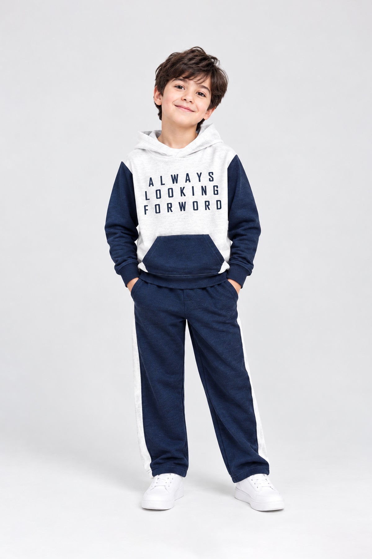 Premium Quality "Always looking forward" Printed fleece Hoodie Suit for Kids