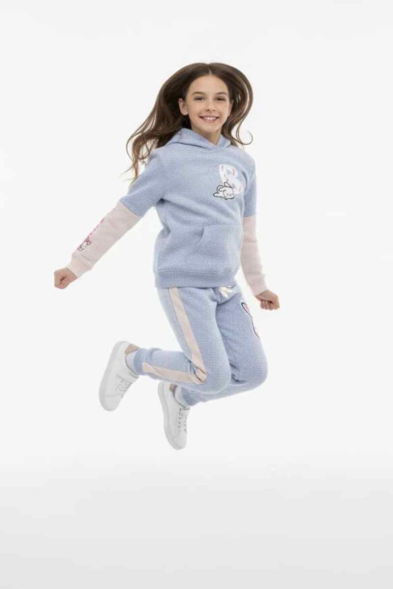 Premium Quality "Bunny " Printed Knit Sweater fleece Hoodie Suit for Girls