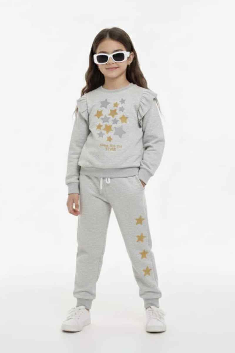 Premium Quality "Stars " Printed Fleece Suit For Girls