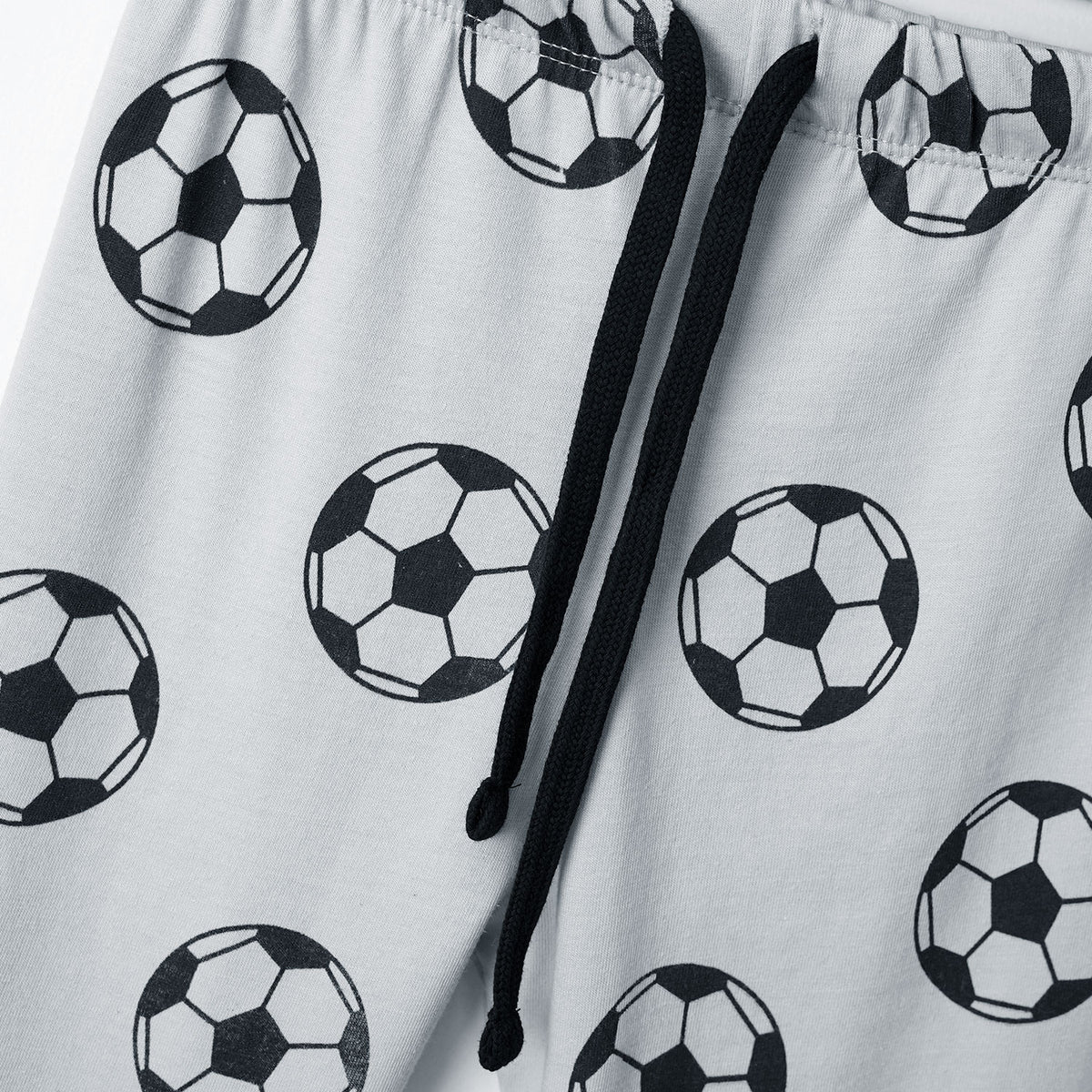 Boys All-Over Football Printed Soft Cotton Suit