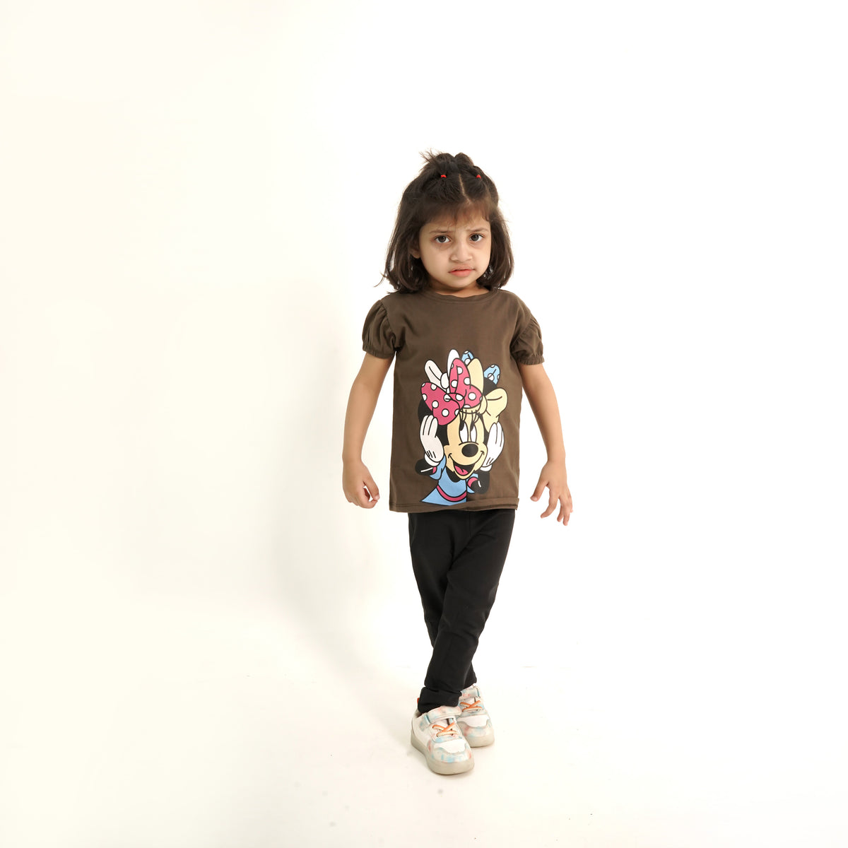 Girls Soft Cotton Minnie Mouse Printed T-Shirt