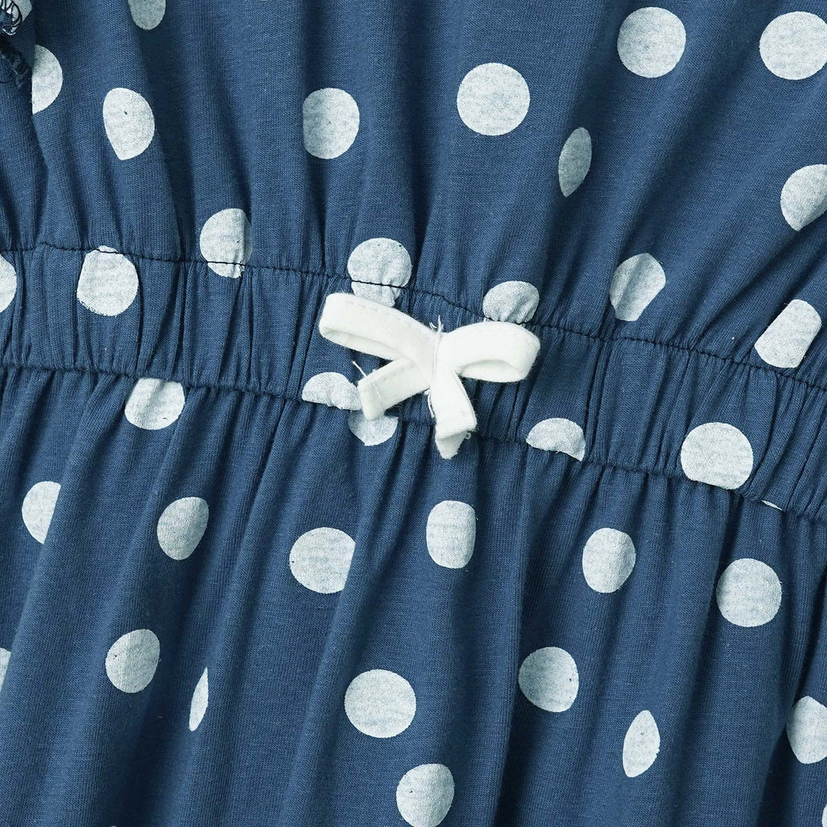Girls Fashion All Over Polka Dots Printed Soft Cotton Frill Jumpsuit
