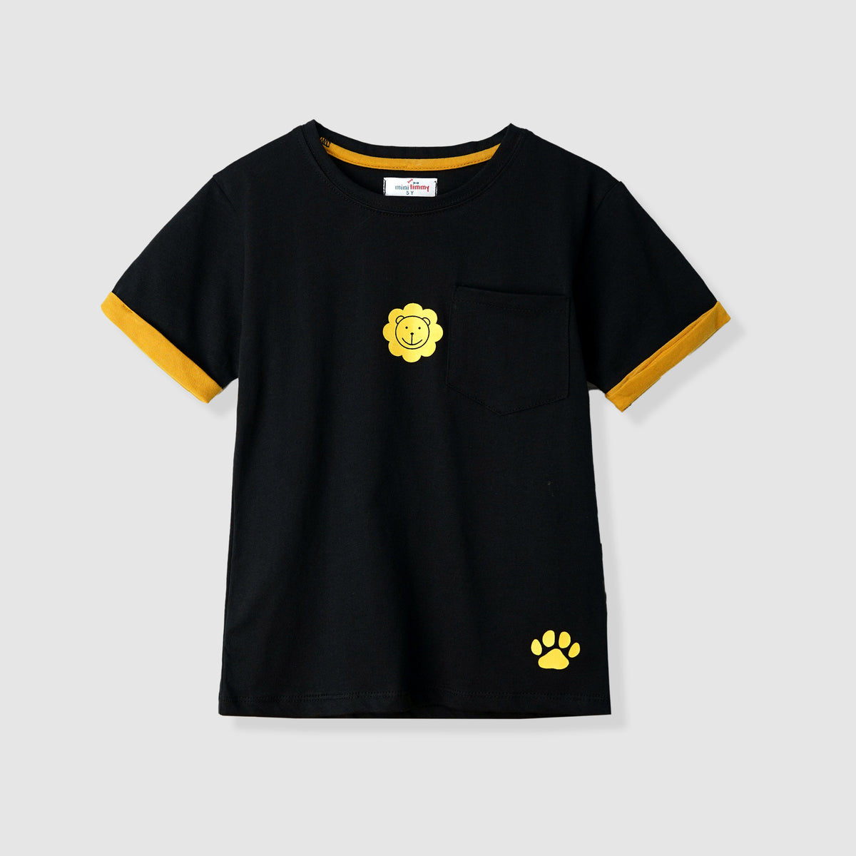 Kids Soft Cotton Graphic Black T-Shirt