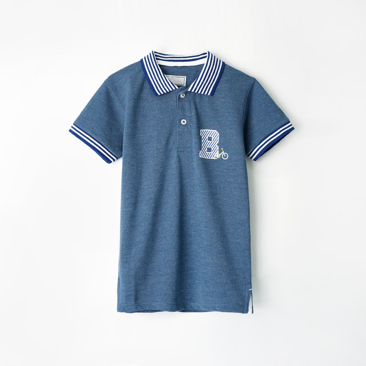 Boys Soft Cotton Printed Pique Polo Shirt