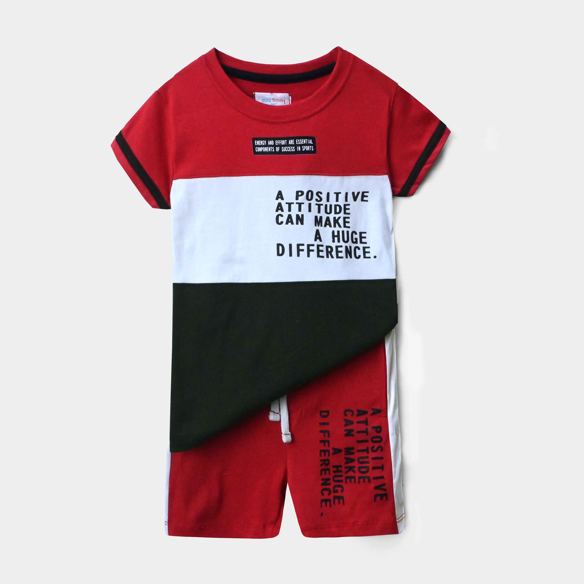 Kids Red Soft Cotton Printed Cut &amp; Sew Suit