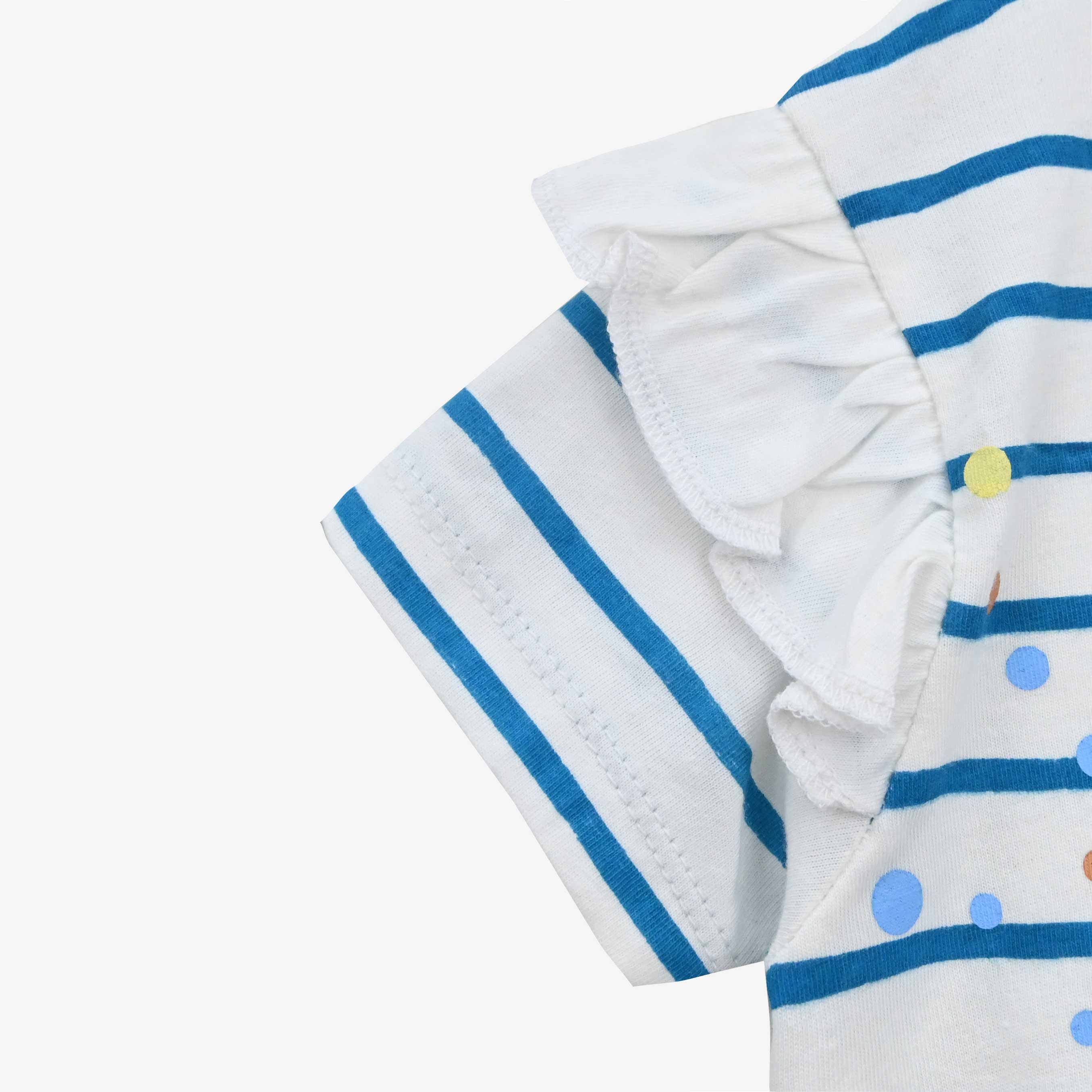 Girls Soft Cotton Graphic Fill Striped Suit