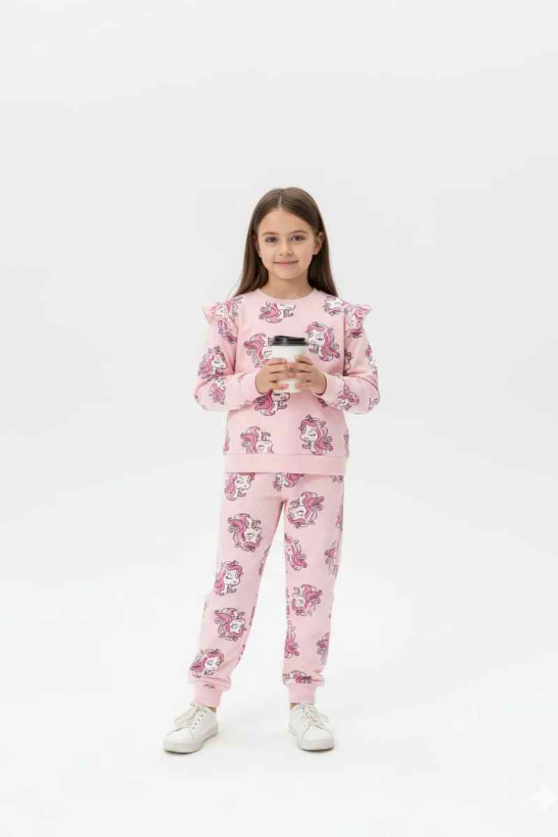 Premium Quality "Unicorn" Printed All-Over Sweat Suit For Girls