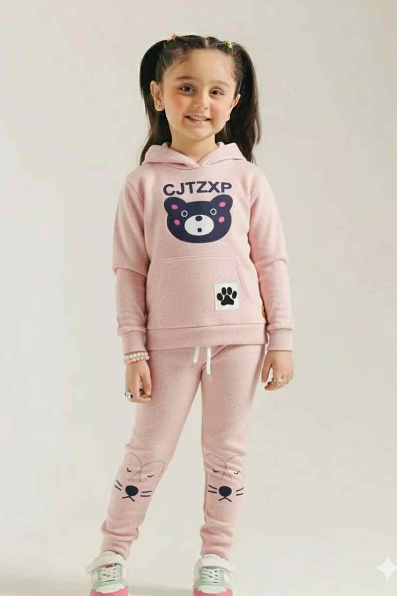 Premium Quality Printed Knit Sweater fleece Suit for Girls
