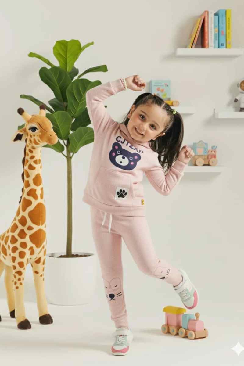 Premium Quality Printed Knit Sweater fleece Suit for Girls