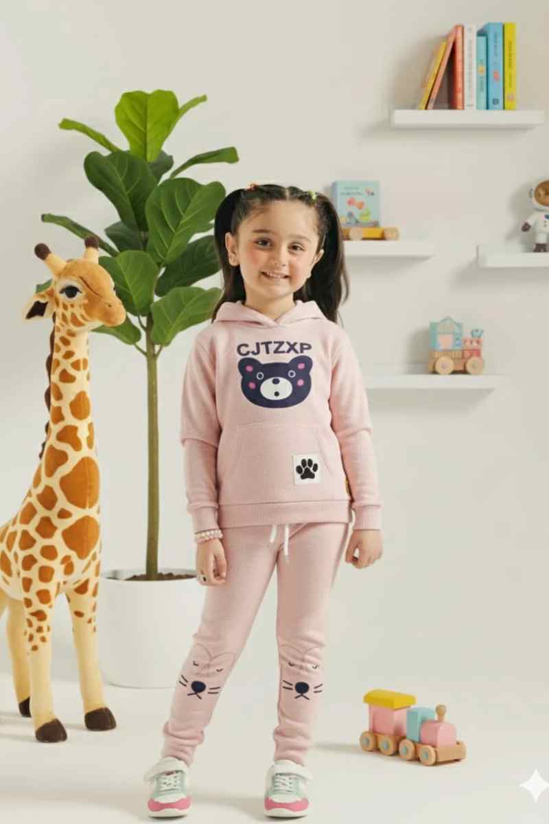 Premium Quality Printed Knit Sweater fleece Suit for Girls