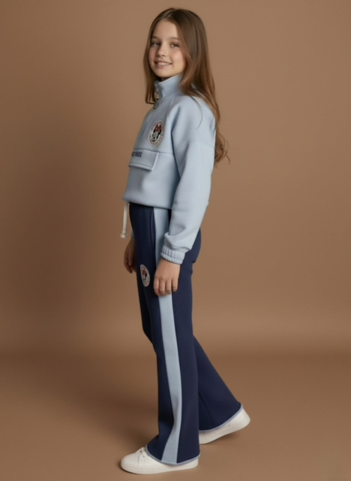 Girls Premium Quality ''Mickey Mouse'' Printed  Mock Neck fleece Suit