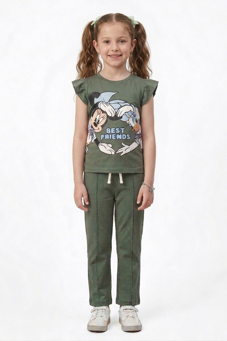 Girls Premium Quality  "Mickey Mouse" Printed Summer Suit