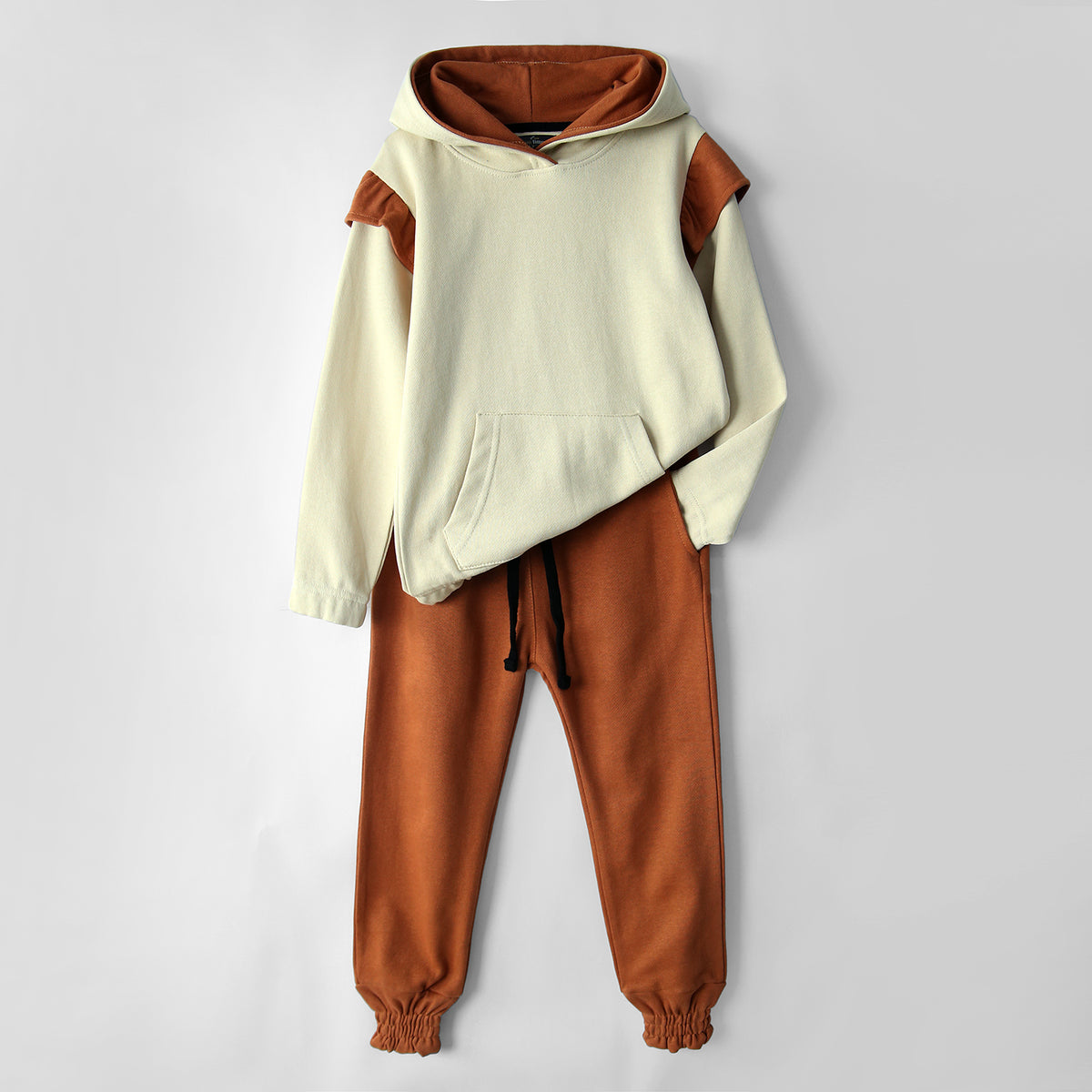 Pull-Over Soft Frill Terry TrackSuit For Girls