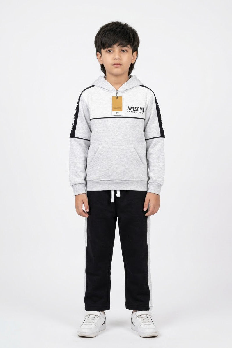 Premium Quality "Awesome" Printed fleece Hoodie Suit for Kids