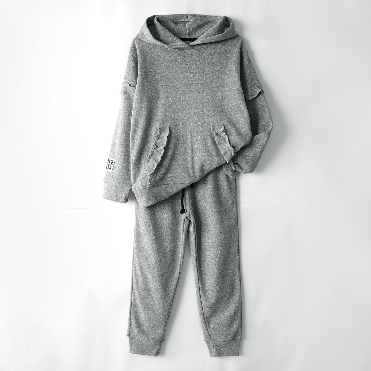 Premium Quality 2 Piece Frill Gray Tracksuit For Girls