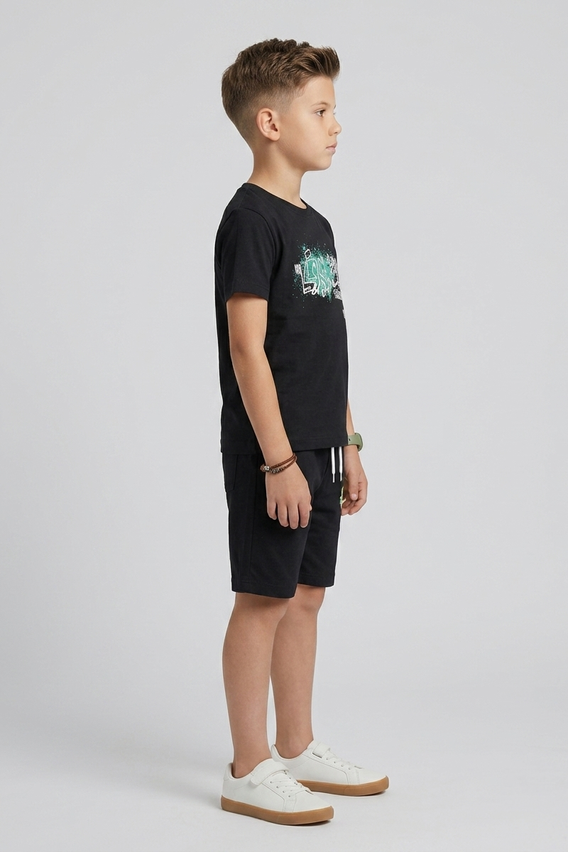 Premium Quality "Good Luck" Printed Summer Suit For Boys