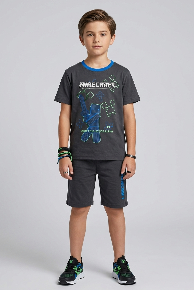 Premium Quality "Minecraft" Printed Summer Suit For Boys
